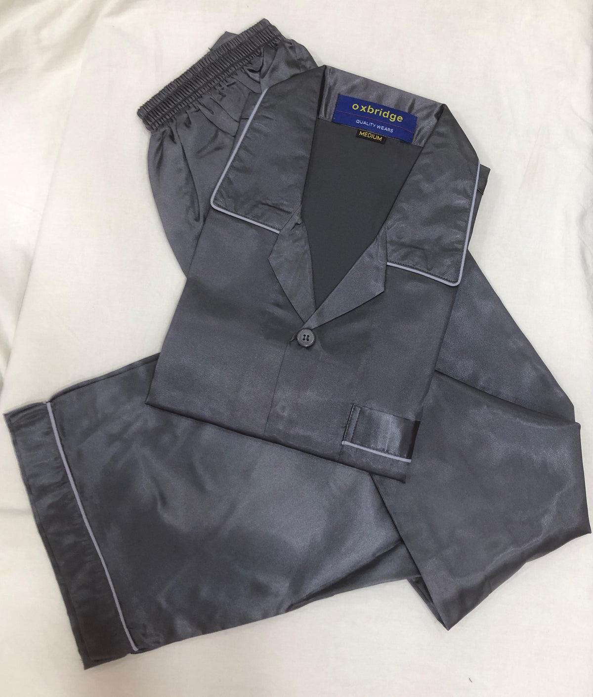 Men Grey Silk Nightwear 