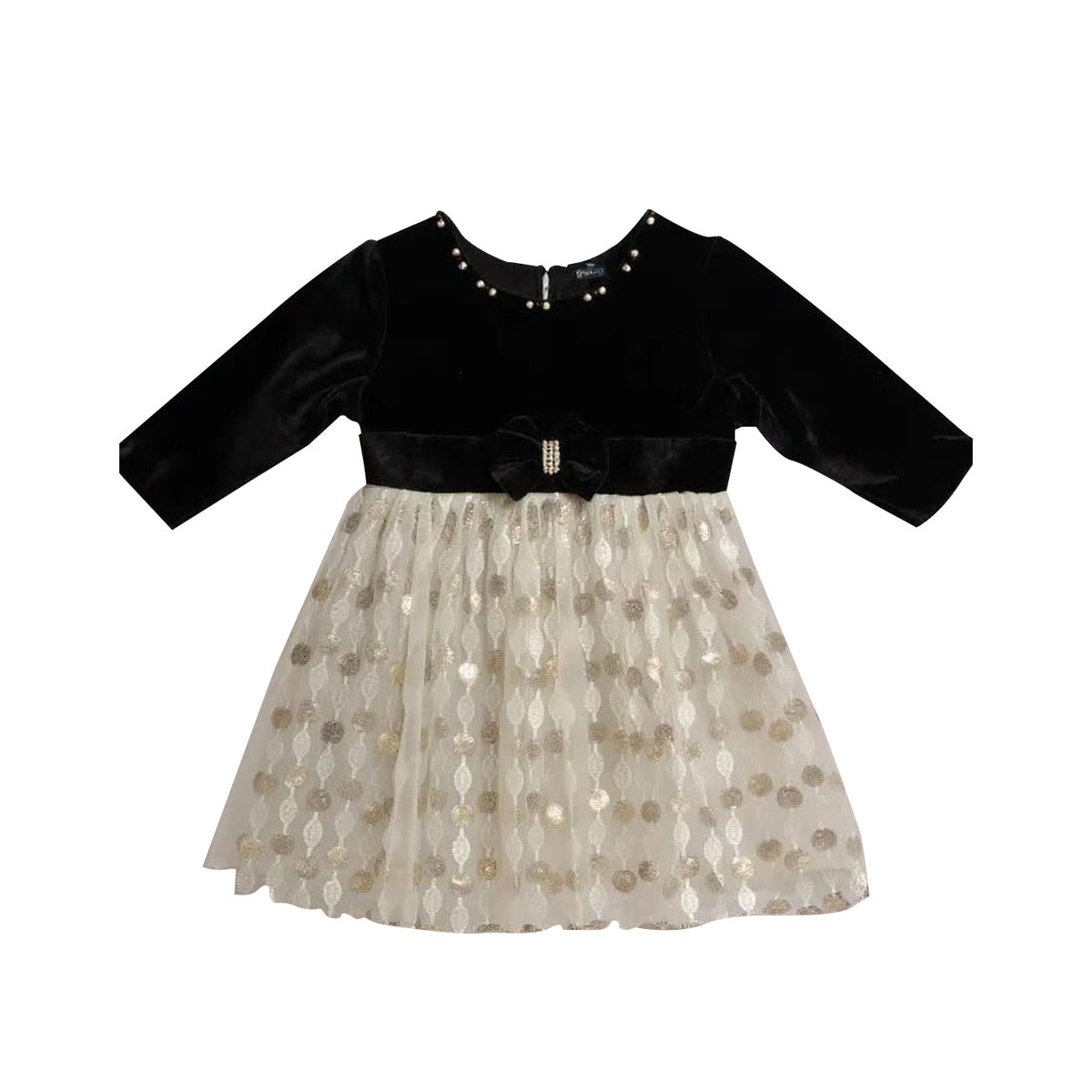 New Born Girls Black Velvet Frock 
