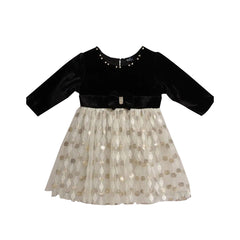New Born Girls Black Velvet Frock 
